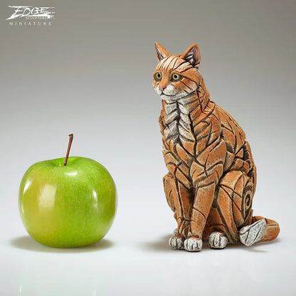Miniature Ginger Cat Figure | Sculpture