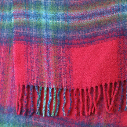 Miranda Check Scarf | Blue, Green & Raspberry