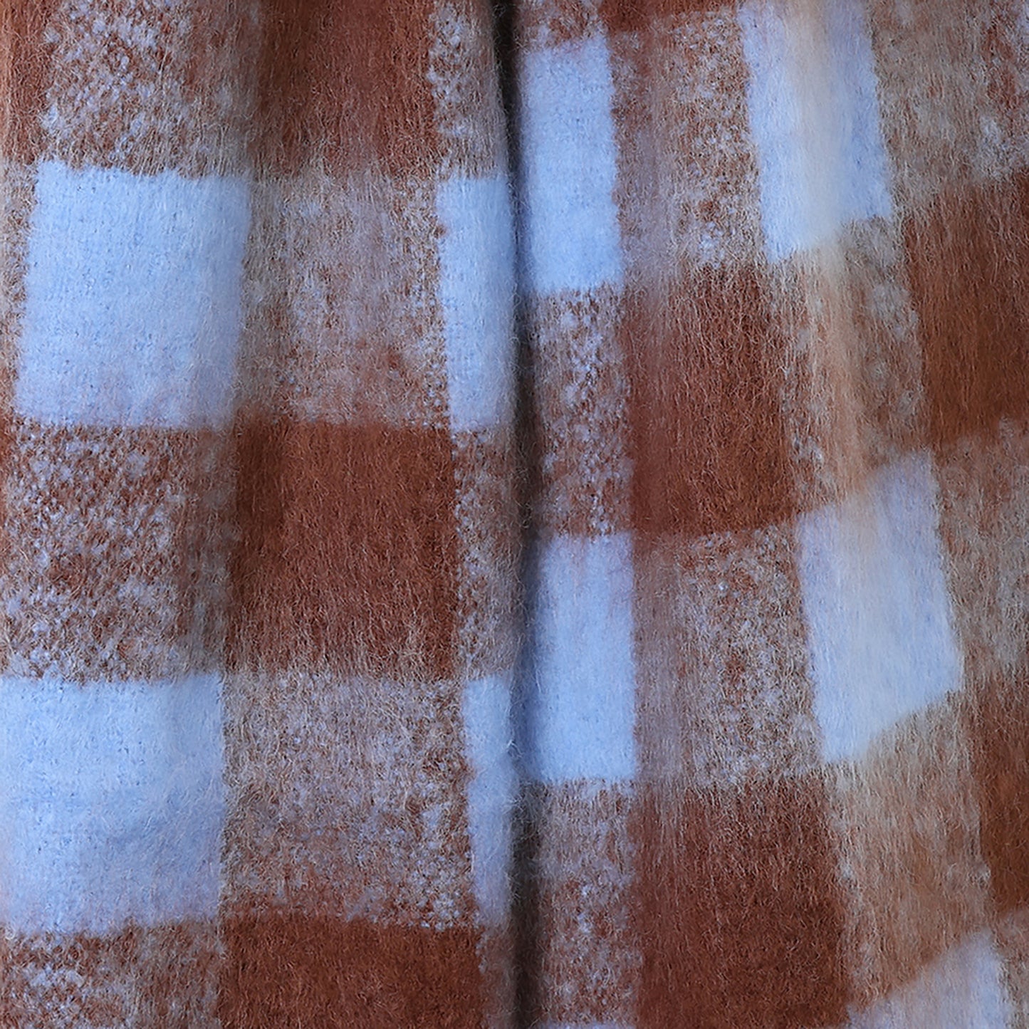 Molly Block Check Scarf | Blue & Brown