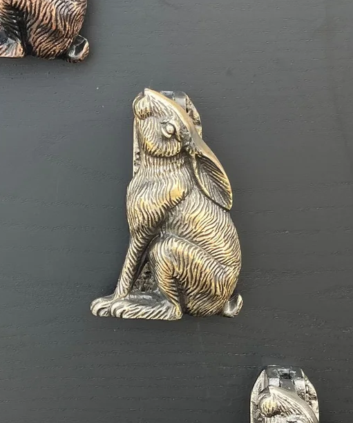 Antique Brass Moongazing Hare Door Knocker