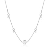 Silver Geometry Drop Discs Necklace