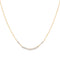 A simple gold chain necklace with CZ stones in a symmetrical arc