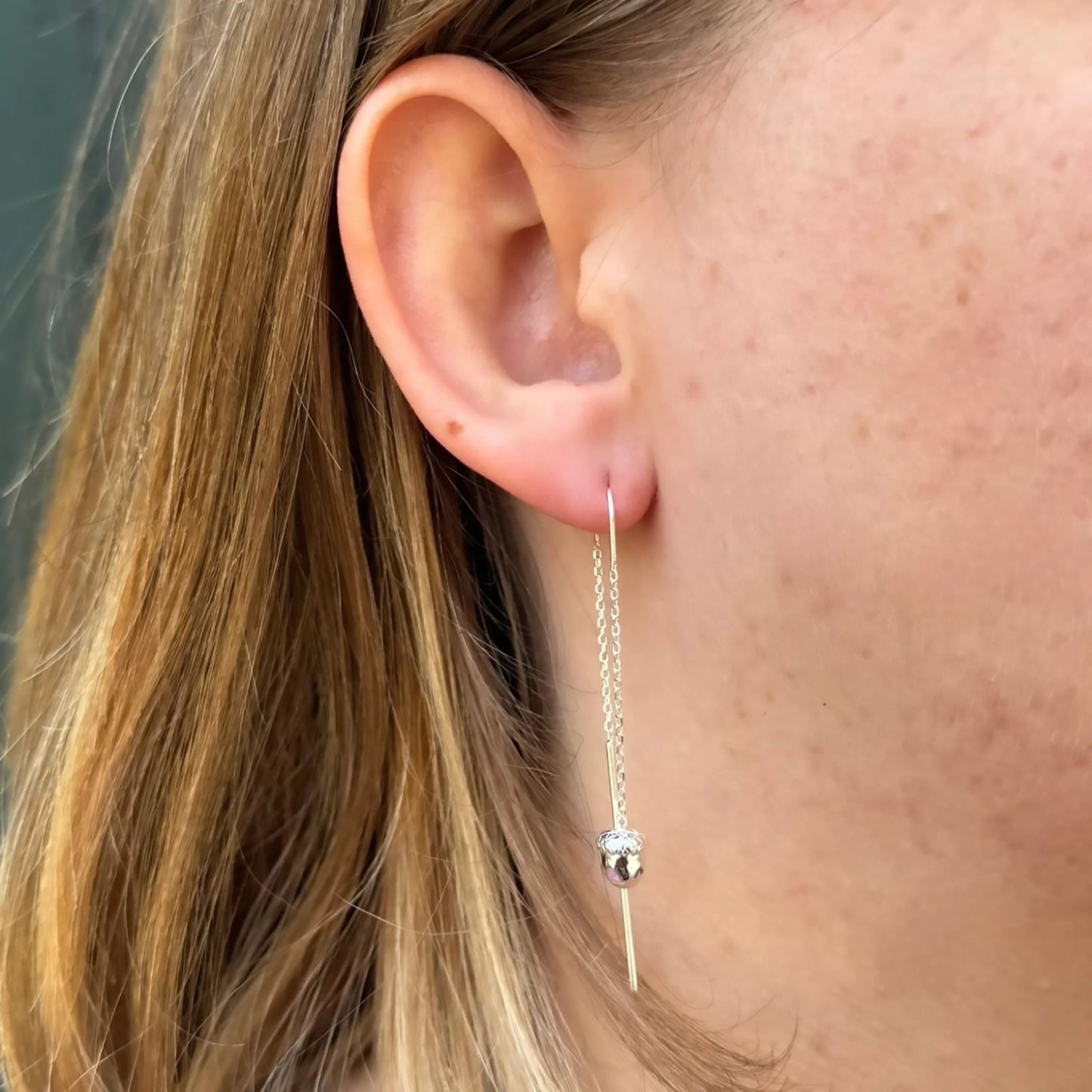Oak & Leaf Acorn Threader | Earrings