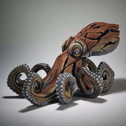 A textured and painted octopus sculpture side