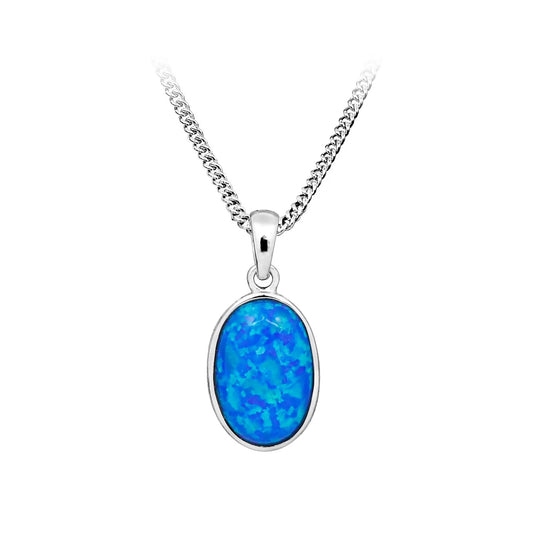 Oval Blue Opalite | Pendant