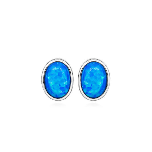 Oval Blue Opalite | Studs
