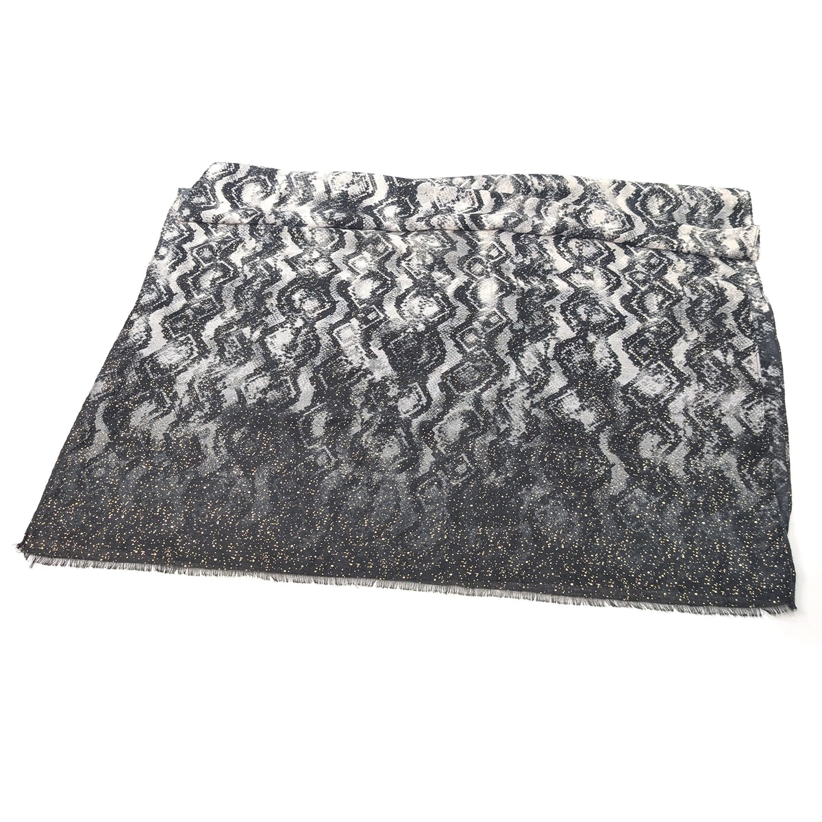 Lightweight Scarf | Black Glittery Snake Print