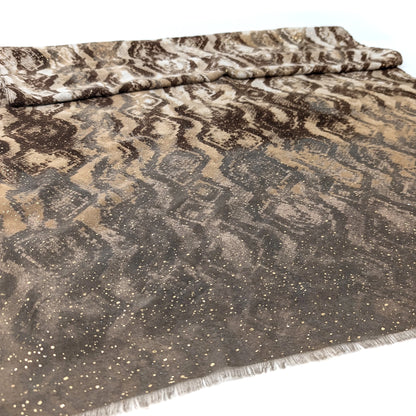 Lightweight Scarf | Brown Glittery Snake Print