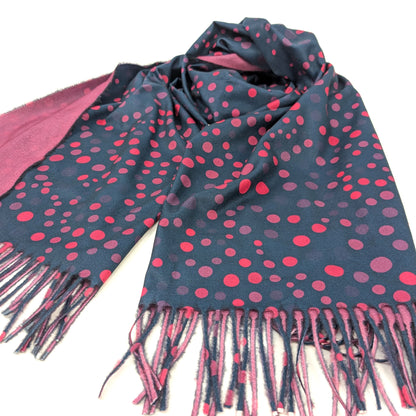 Pashmina Style Scarf | Pink Polka Dots