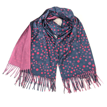 Pashmina Style Scarf | Pink Polka Dots
