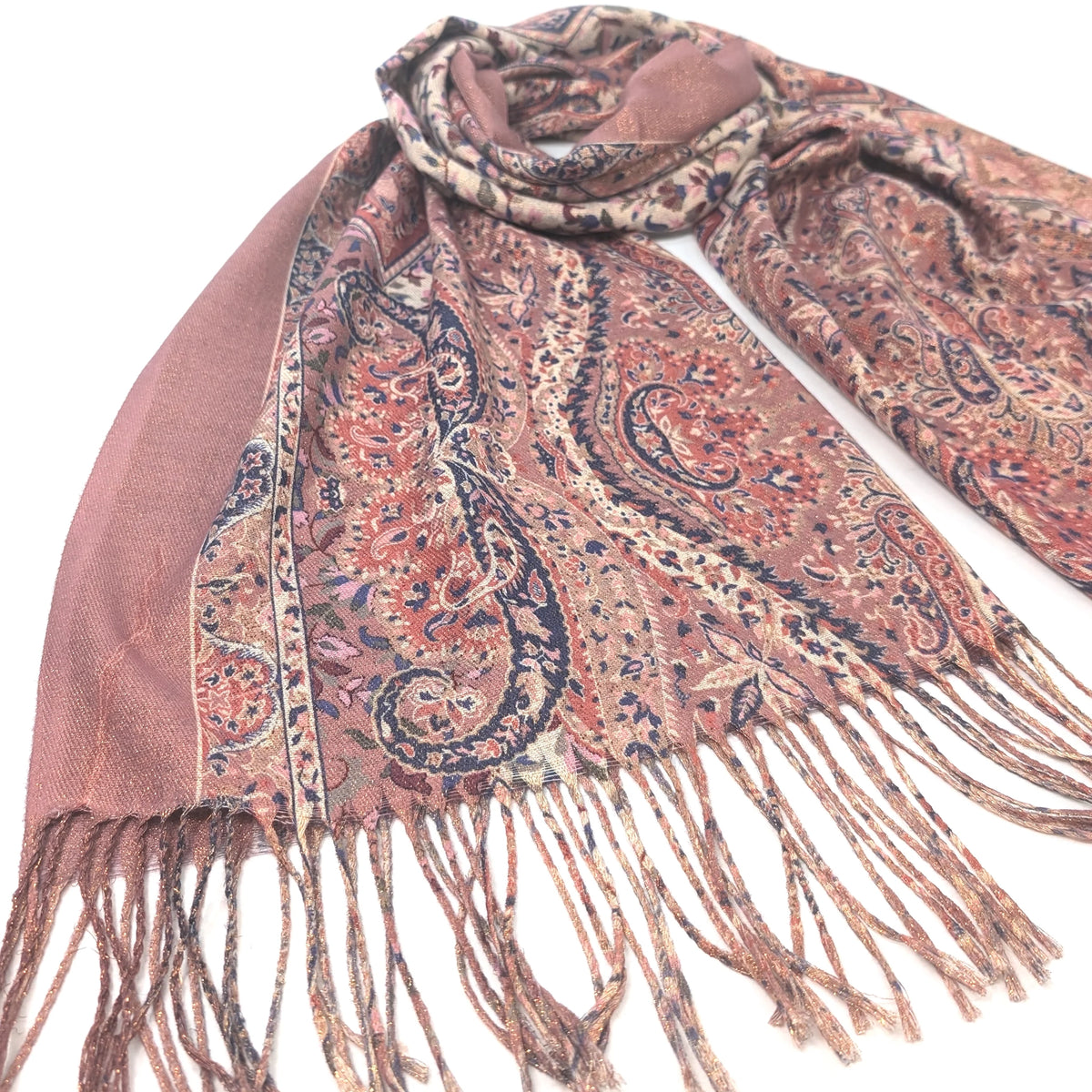 Pashmina Style Scarf | Pink Sutar Sparkling Paisley