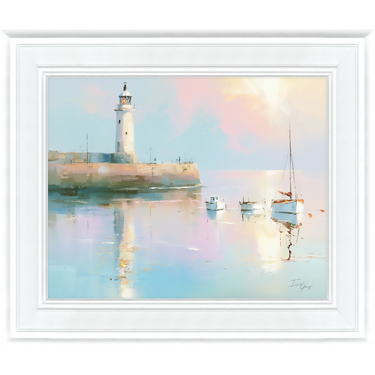 Pastel Lighthouse | Framed Print by Irene Glenys