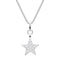 A silver star pendant set with CZ stones