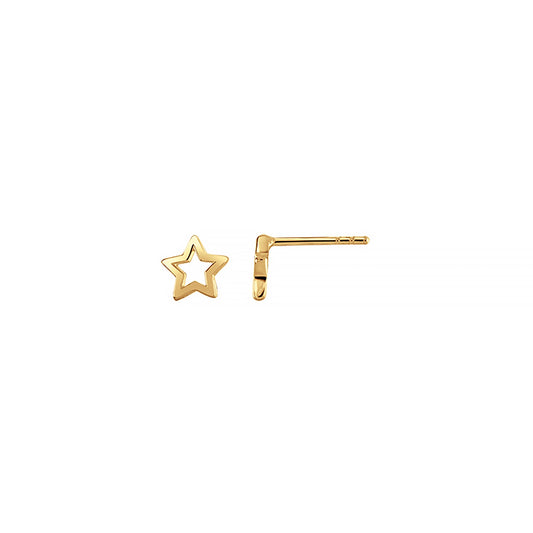 Pair of gold open star shaped earrings