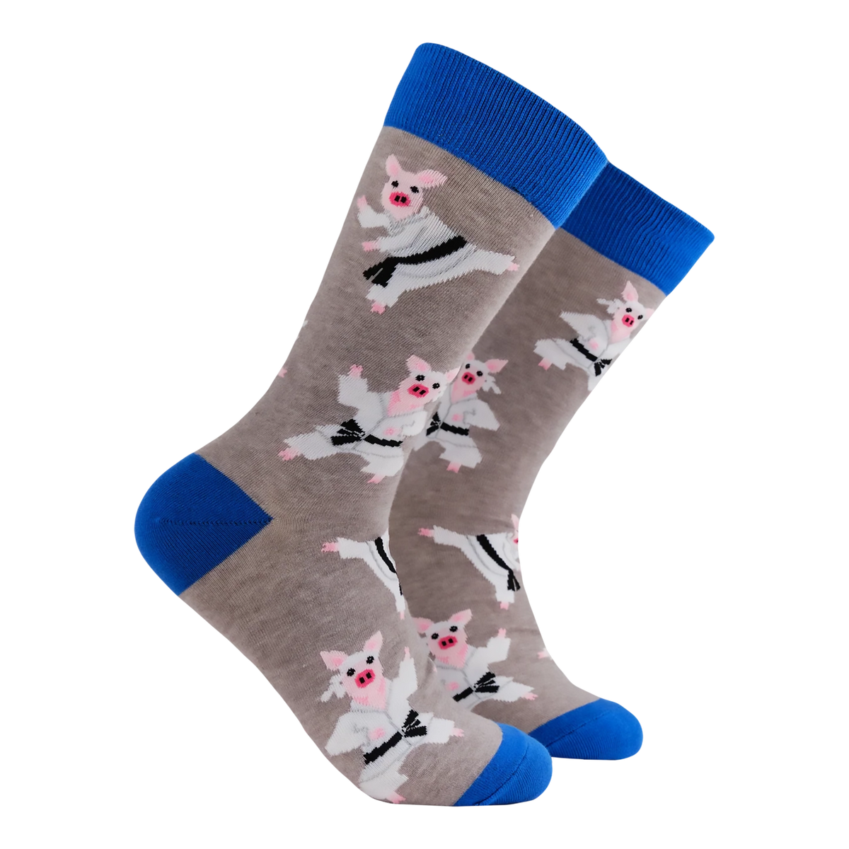 Karate Pig Pork Chop Socks | Grey