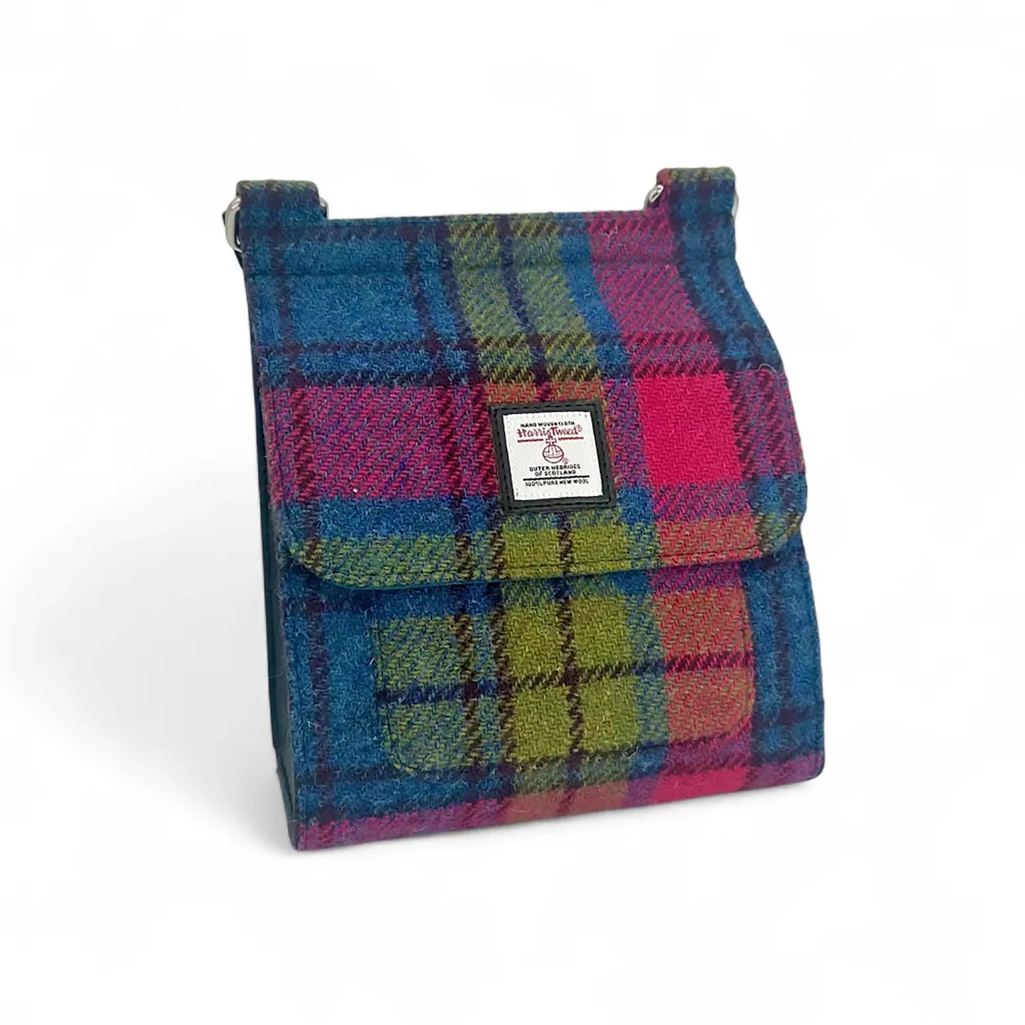 Harris Tweed Medium Satchel | Blue & Pink Check