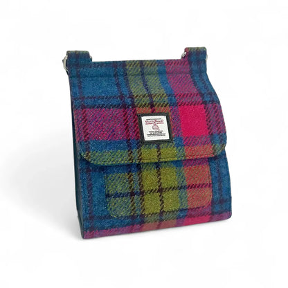 Harris Tweed Medium Satchel | Blue & Pink Check