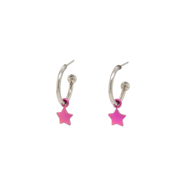 Charm drop hoop earrings outlet