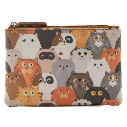 Pinky Crowded Cats Coin Purse | Brown