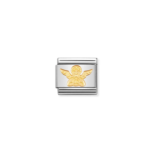 A Nomination charm link featuring a plain gold angel