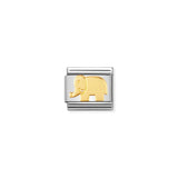 A Nomination charm link featuring a simple plain gold elephant design
