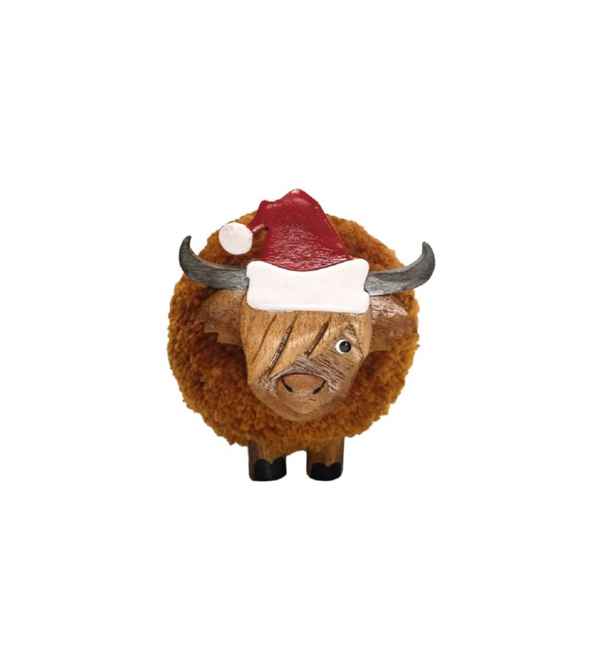 Pompom Highland Cow Christmas ornament