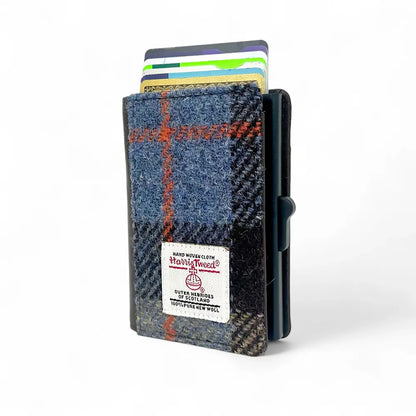 Harris Tweed Pop Up Card Wallet | Blue & Brown Check