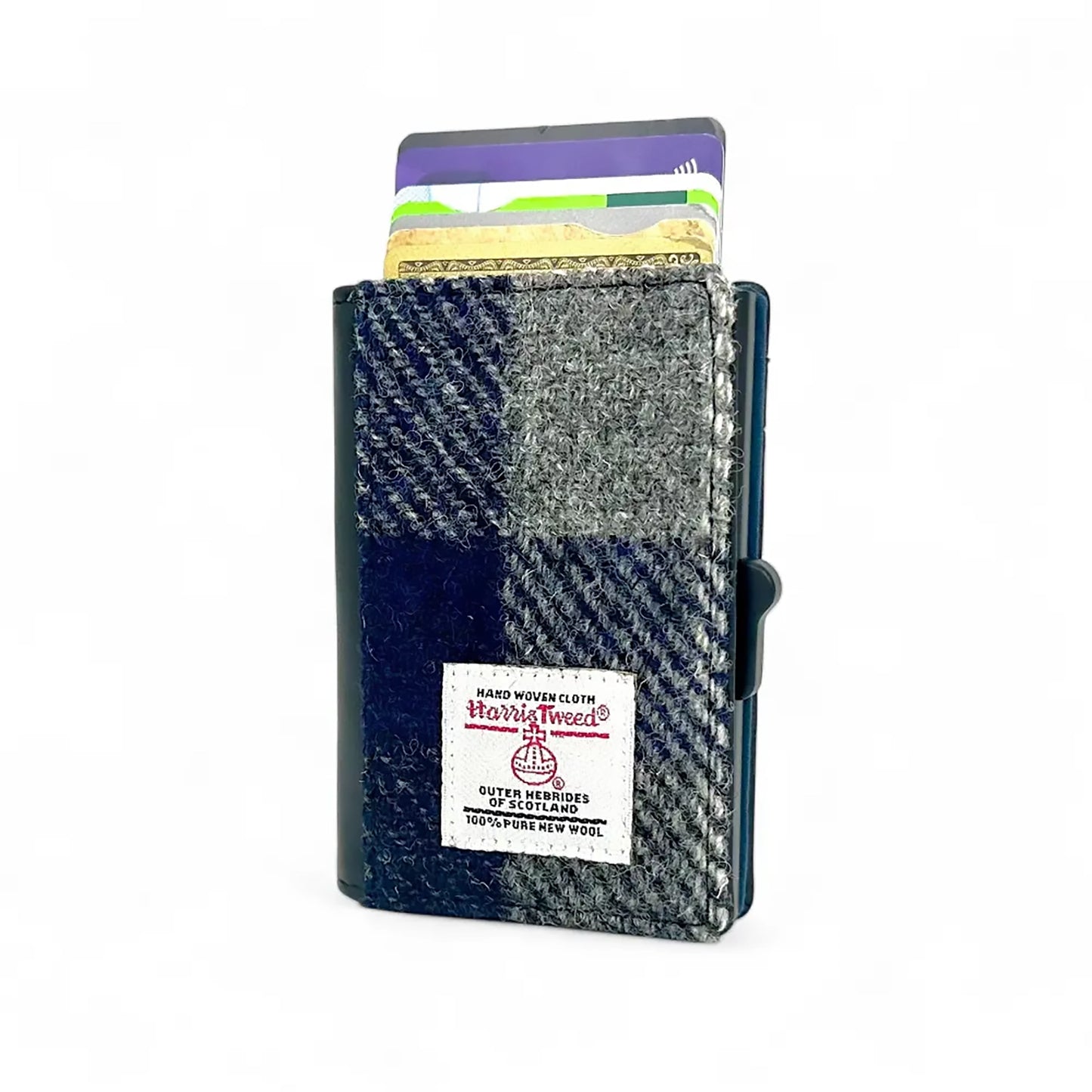 Harris Tweed Pop Up Card Wallet | Blue Check