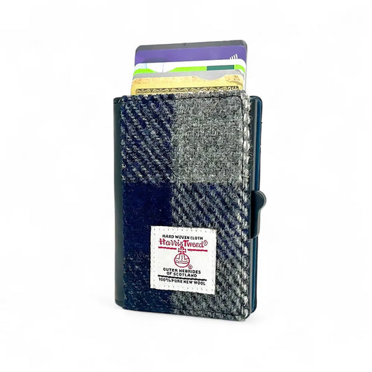 Harris Tweed Pop Up Card Wallet | Blue Check