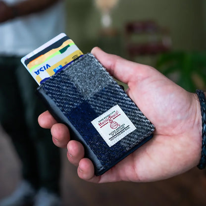 Harris Tweed Pop Up Card Wallet | Blue Check