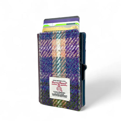 Harris Tweed Pop Up Card Wallet | Green & Purple Plaid