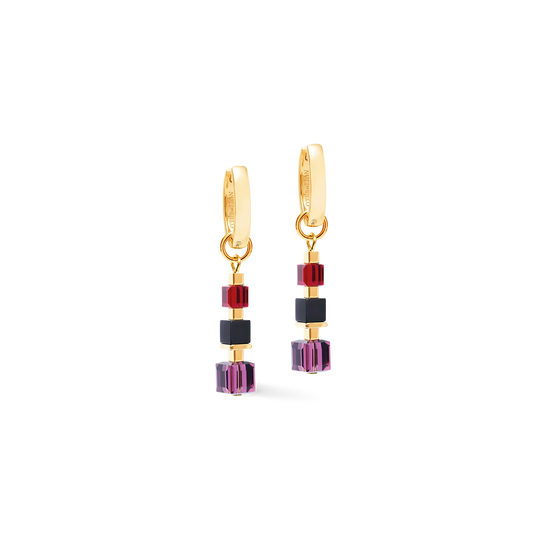 Precious Berry Gold Cube Mix Hoop | Earrings