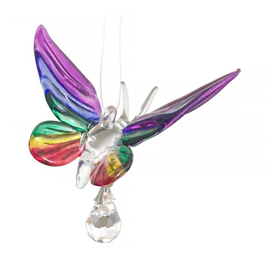 Rainbow butterfly crystal hanging ornament