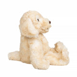 Side of a stuffed labrador puppy plush toy