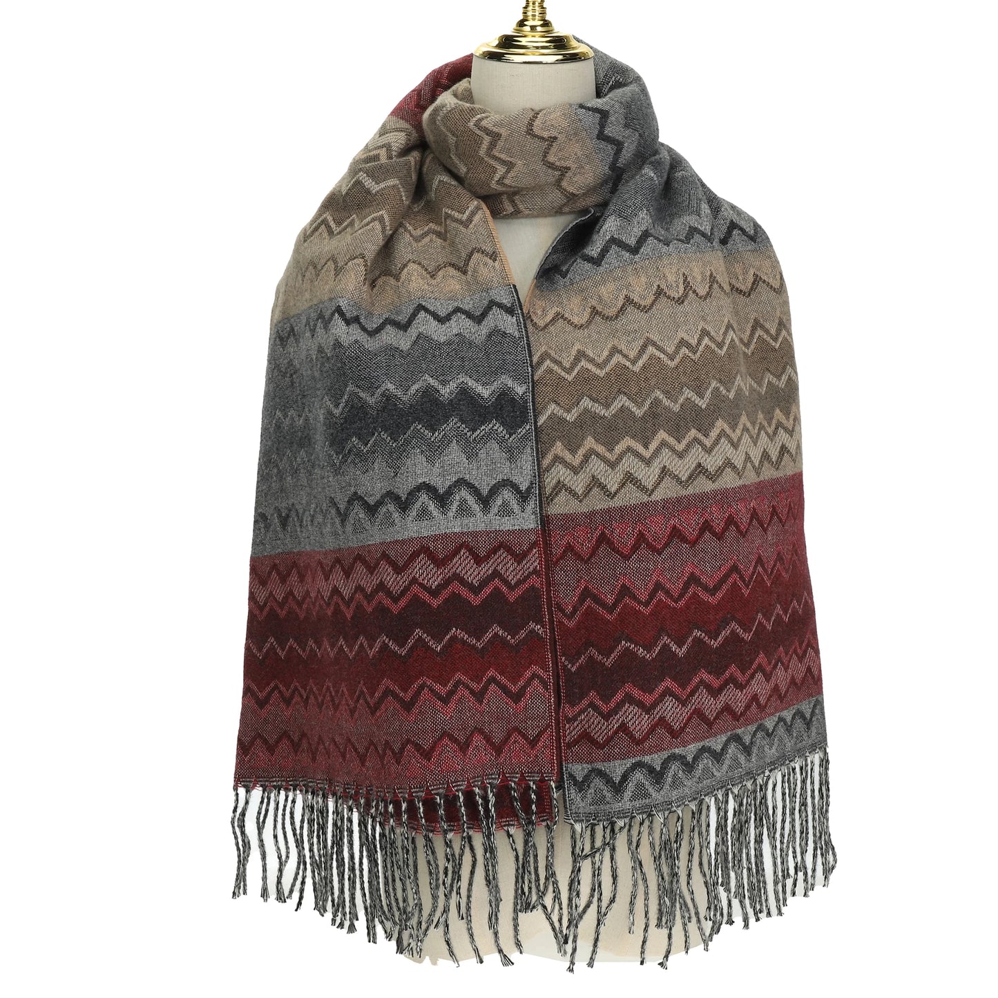 Zigzag Scarf | Red Mahogany