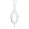 Large polished silver pendant in simple reef knot design on a silver chain