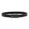 Braided band black leather bracelet with monogramed black stainless steel clasp