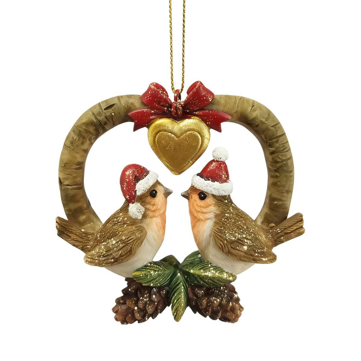 Christmas Tree Decoration | Robins in Love Heart
