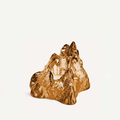 Bronze glass rock shaped tealight holder