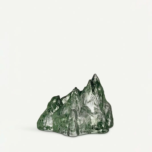 Green glass rock shaped tealight holder