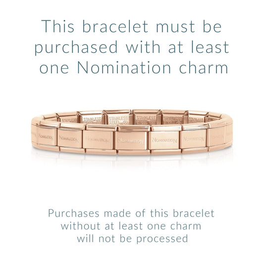 A rose gold coloured Nomination Italy starter bracelet with purchase notice