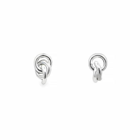Russian ring shaped silver stud earrings