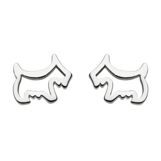 A pair of open frame Scottie dog shaped stud earrings
