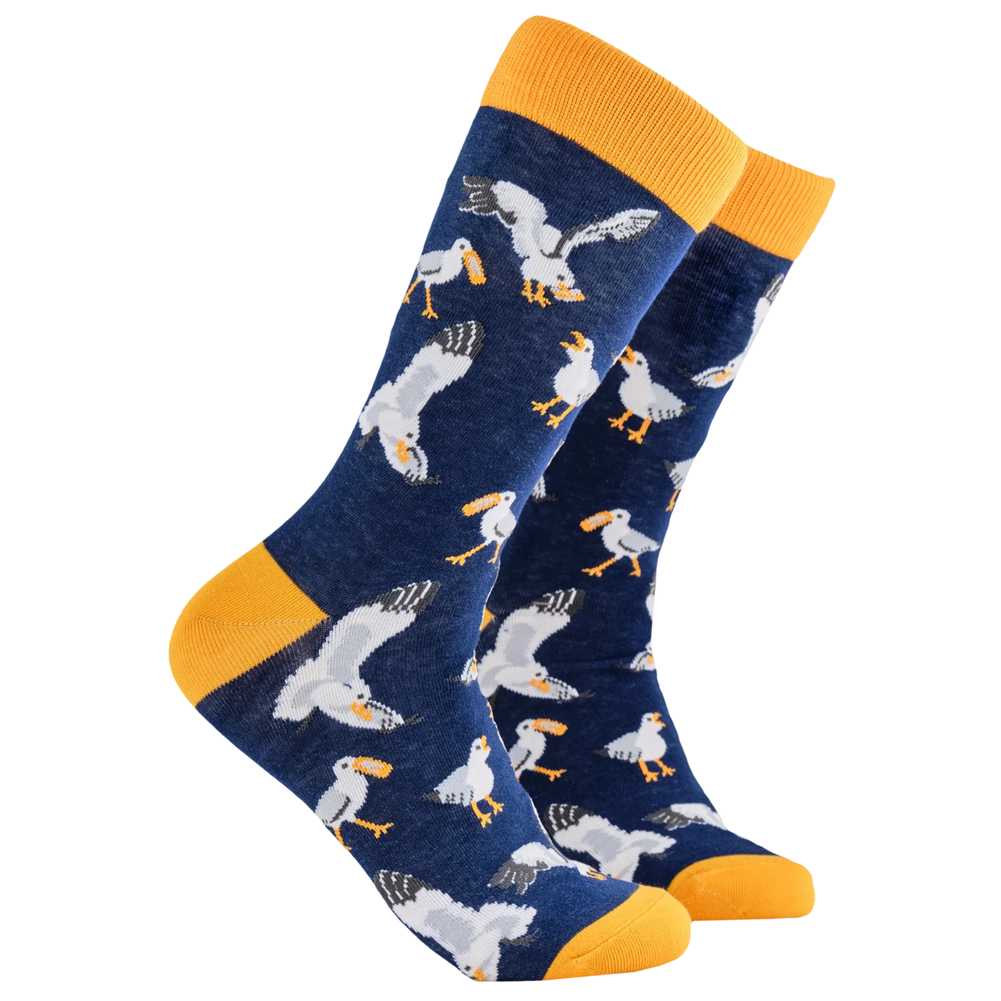 Navy blue seagull socks