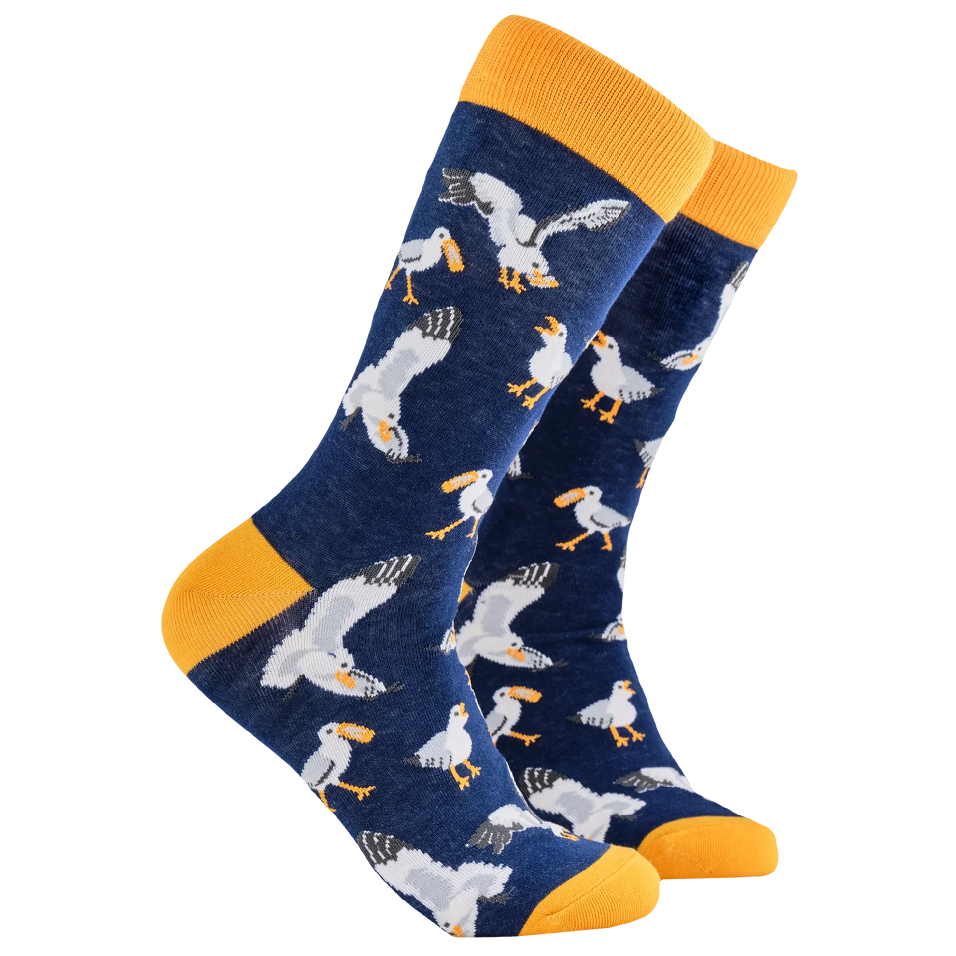 Navy blue seagull socks