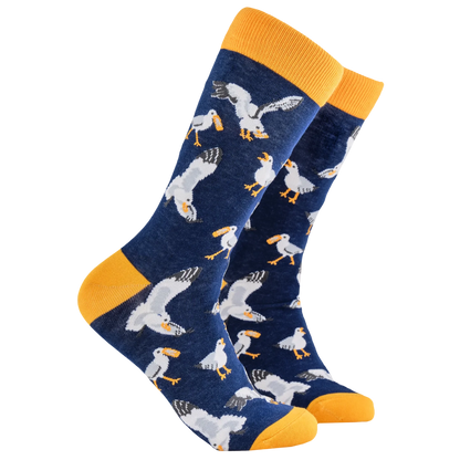Navy blue seagull socks