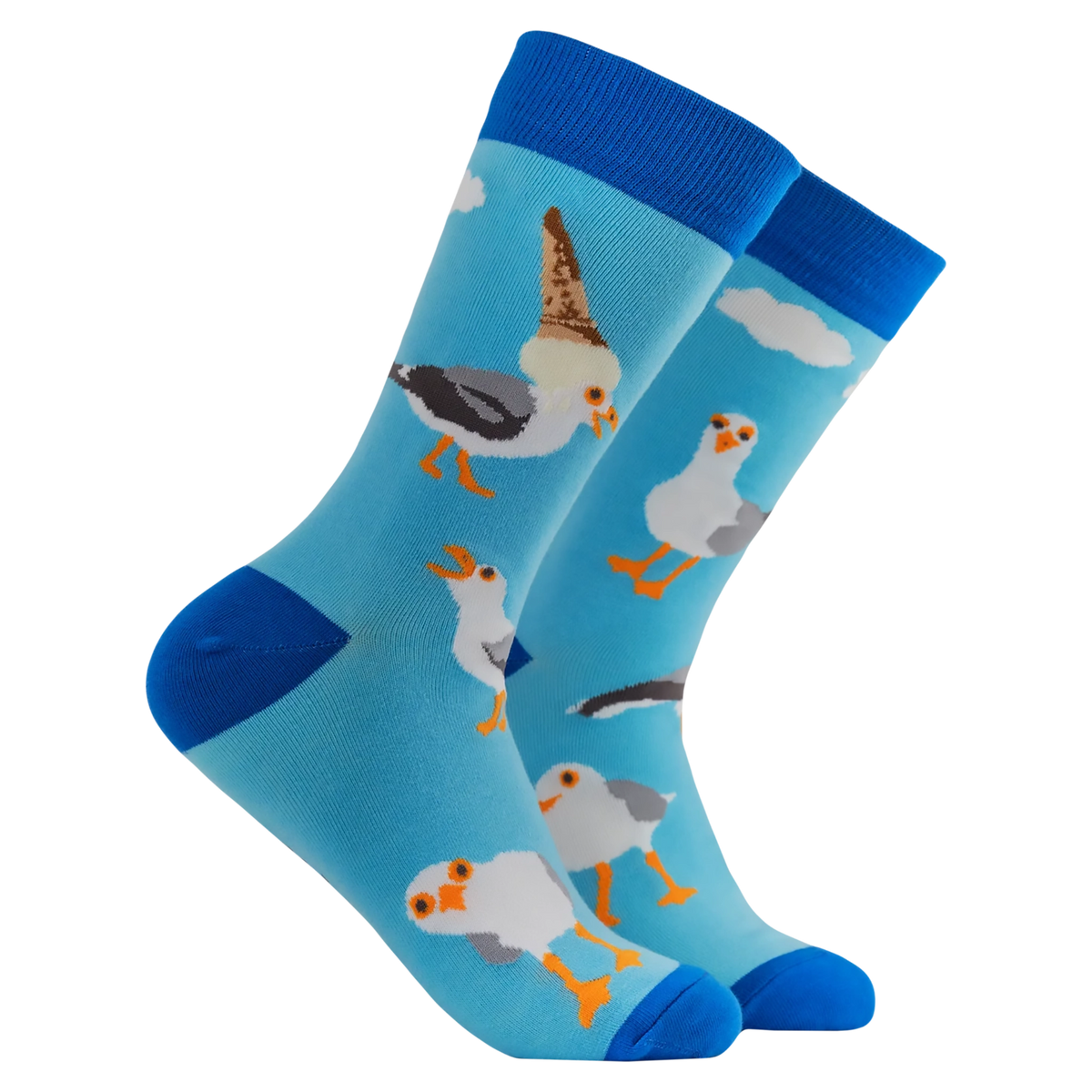 Seagull Gulls Just Wanna Have Fun Socks | Blue
