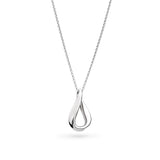 A small silver twist pendant in a soft ribbon-like shape