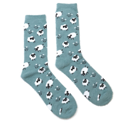 Fluffy Sheep Socks | Dusky Blue