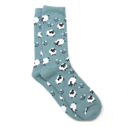 Fluffy Sheep Socks | Dusky Blue